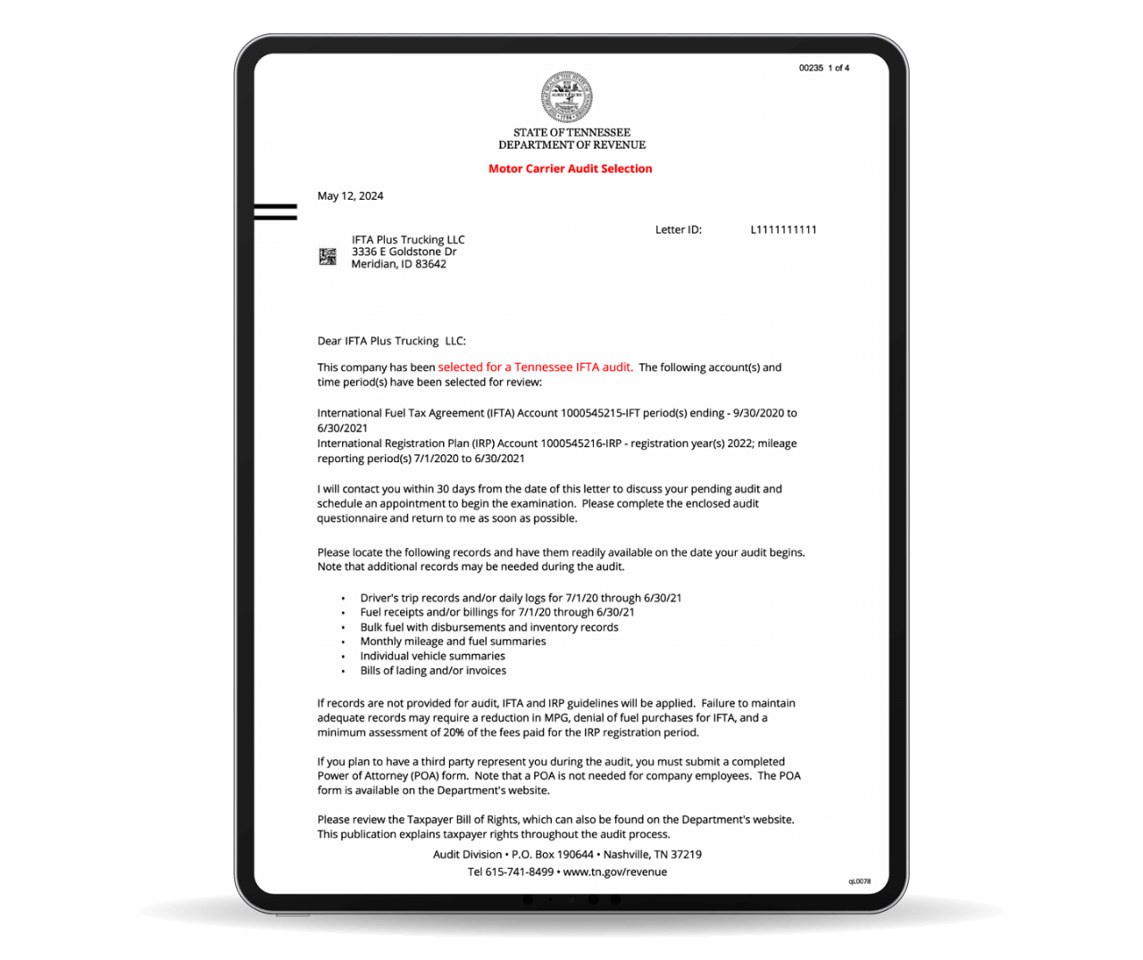 Jurisdiction nevada ifta plus